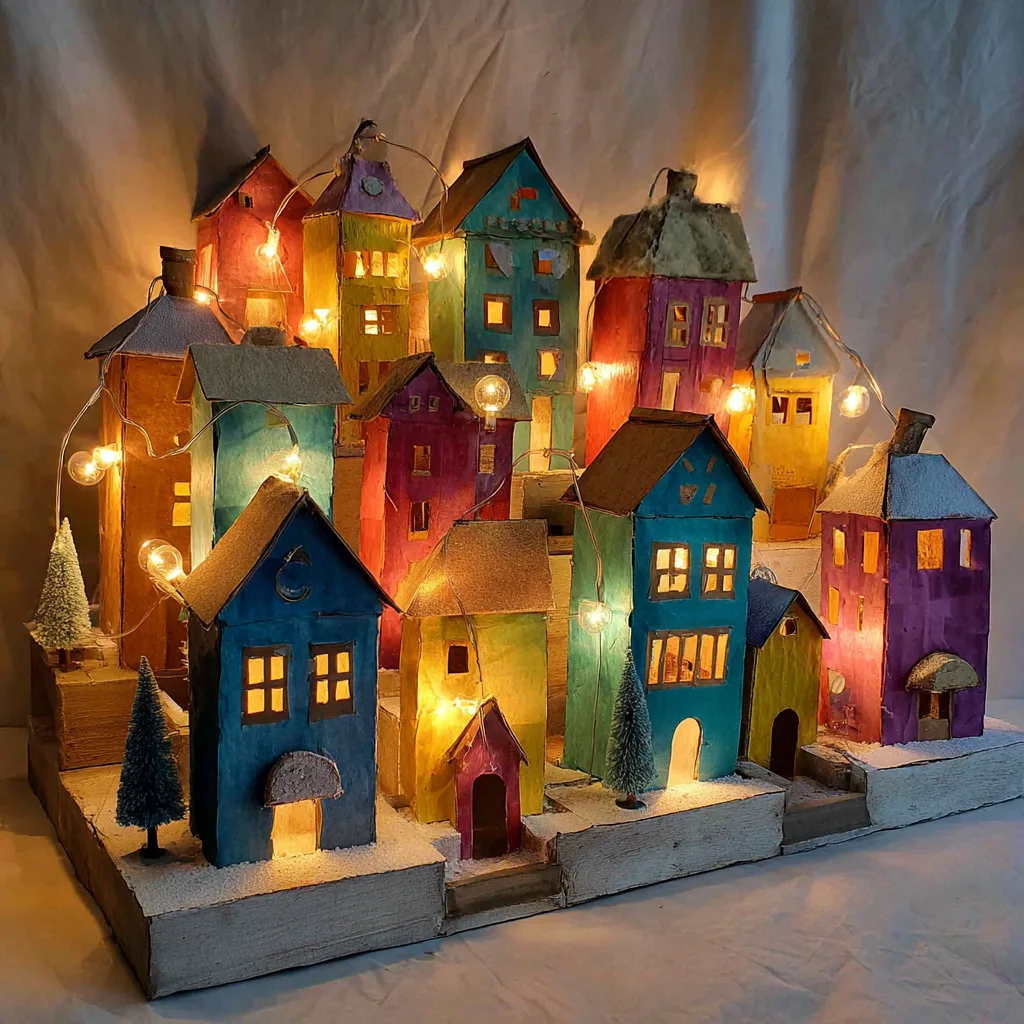 Winter Cities — Houses from Milk Cartons 🏘️❄️