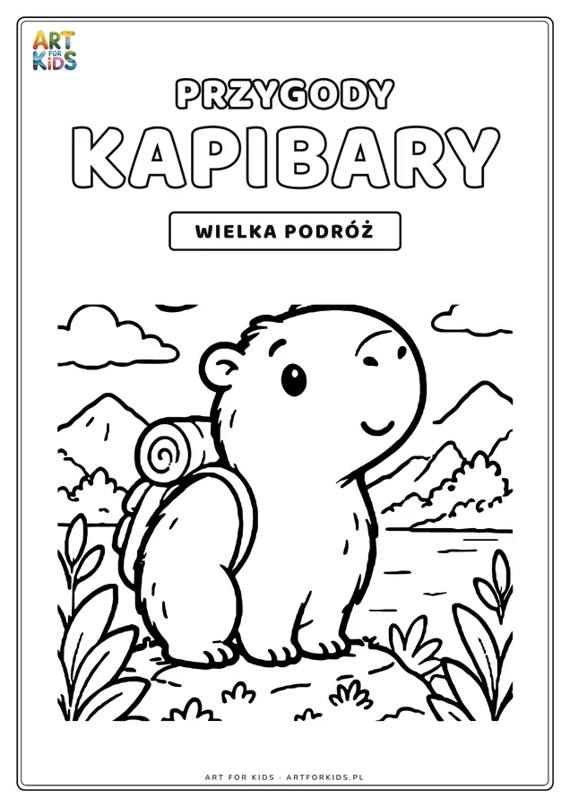 Przygody Kapibary – kolorowanka z kapibarą do druku